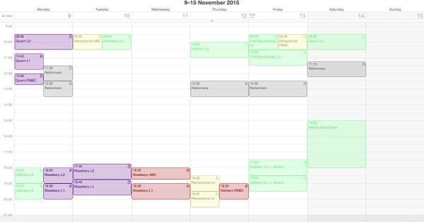 The Week's Classes