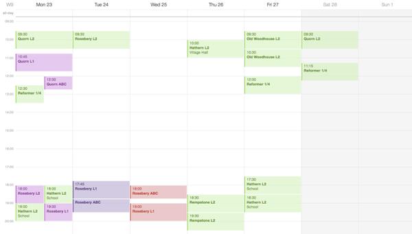 The Week's Classes