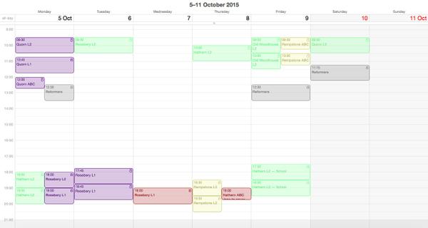 The Week's Classes