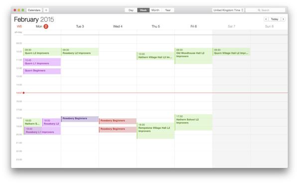 The Week's Classes