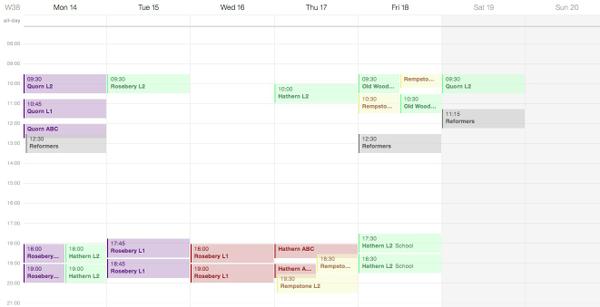 The Week's Classes