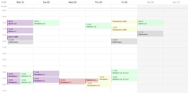 The Week's Classes