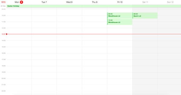 The Week's Classes