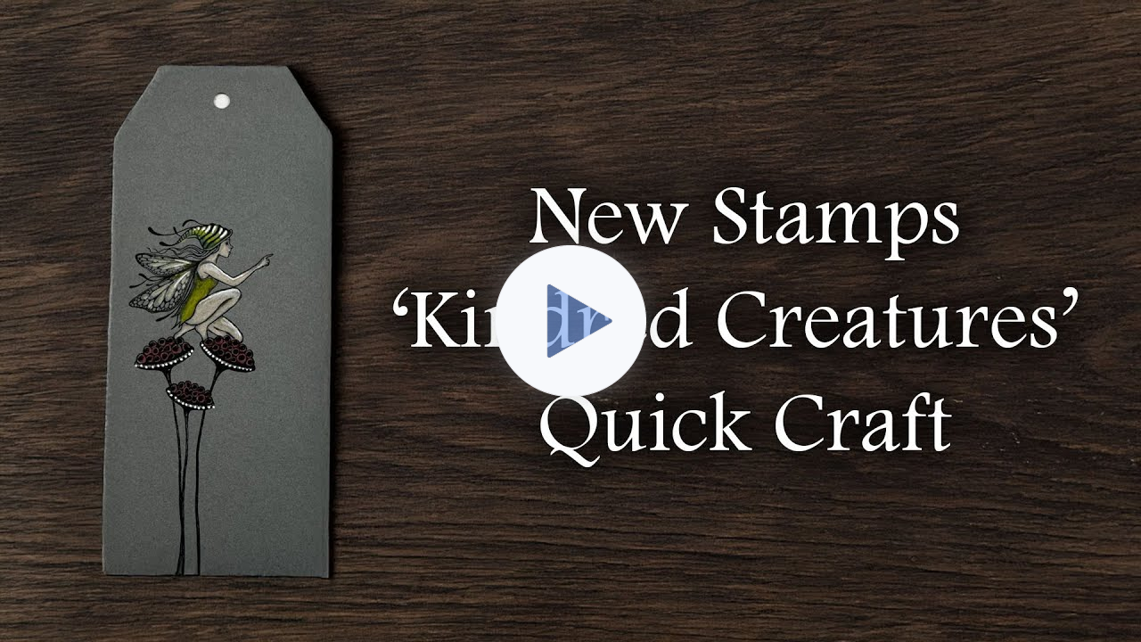 Using the New Kindred Creatures Stamps collection to Create a Magical Tag 🌙✨