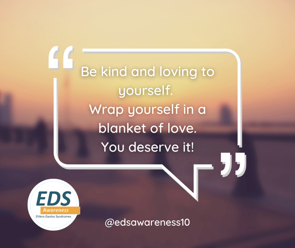An image of a beach at sunset in the background with a quote in the foreground: Be kind and loving to yourself. Wrap yourself in a blanket of love. You
deserve it! 