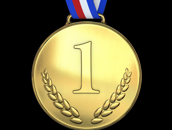 A medal with the number 1