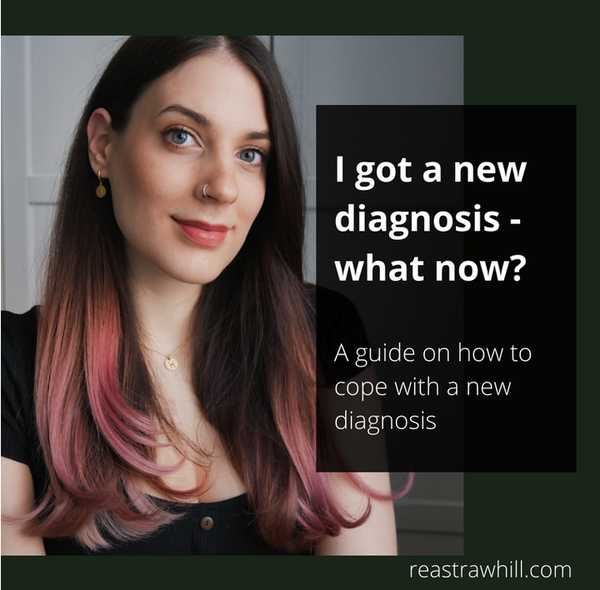 A photo of a woman with long black hair and red tips. Text: I got a new diagnosis. What now?