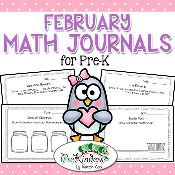 February Math Journals for Pre-K