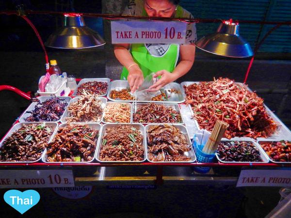 Thai street food bugs