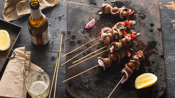 moose skewers and beer