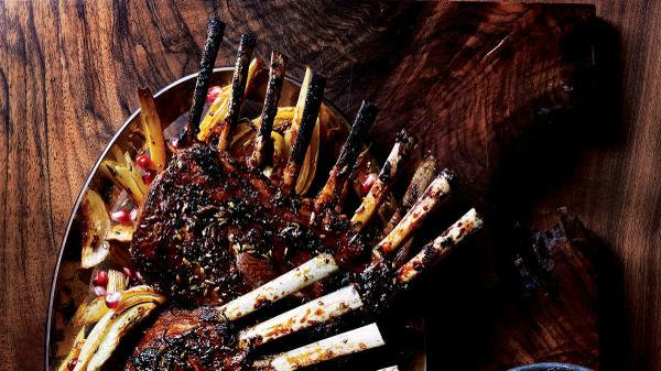 lamb rack in pomegranate jus
