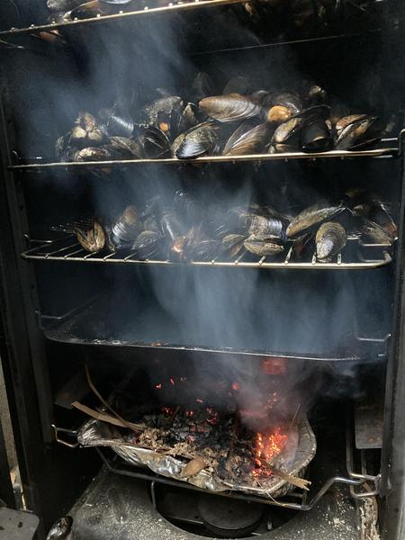 smoked mussels