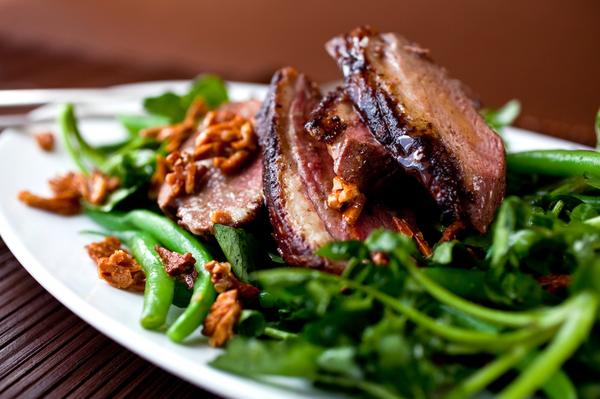 duck and greens