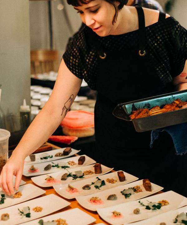 Chef Heather at the supper club, photo by @erinfleggphoto
