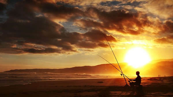 Beach fishing trip
