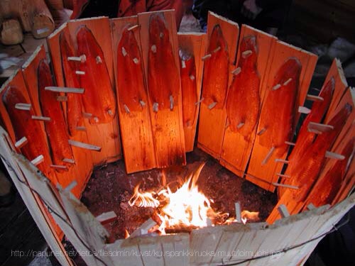 smoking salmon