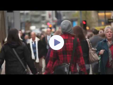 Busy road || men walking || office time || stock footage