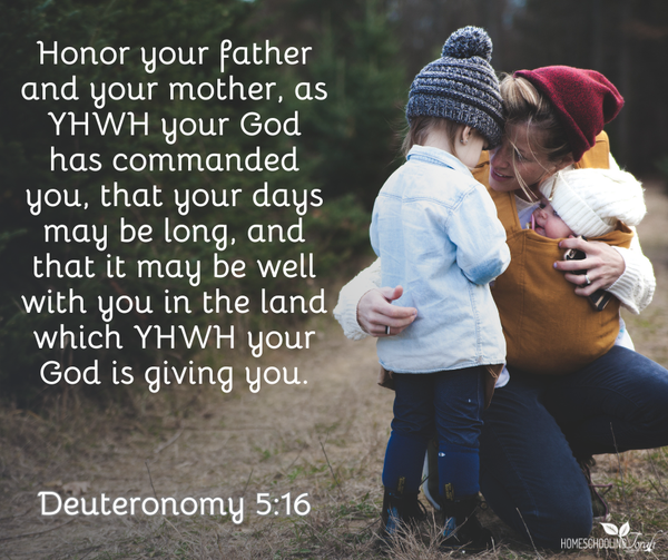 Honor your father and your mother,  as YHWH your God has commanded you,  that your days may be long,  and that it may be well with you in the land which YHWH your God is giving you. Deuteronomy 5:16, NKJV