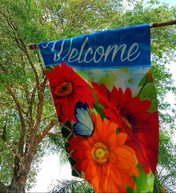 Welcome Flag and Miranda Kerr quote