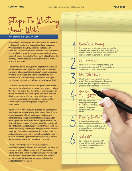 Steps to Writing Your Will