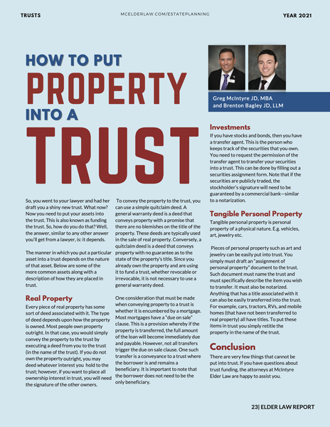 How to Put Property Into a Trust...