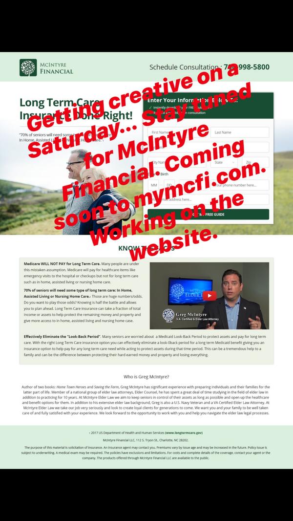 Coming Soon - Website for McIntyre Financial