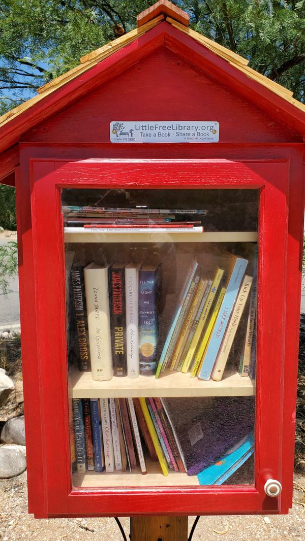 Little Free Library with plaque installed