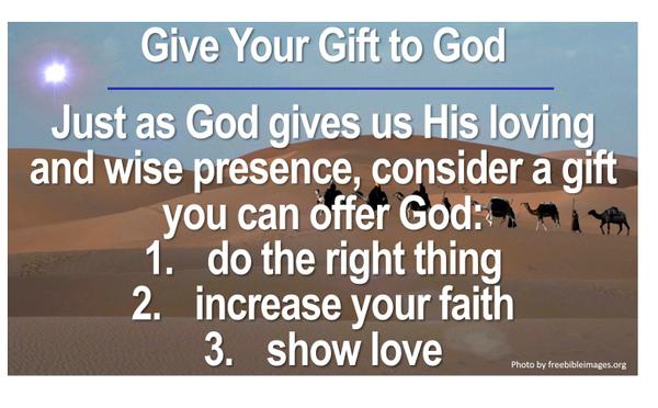 Task image: Give your gift to God