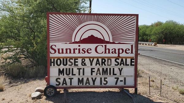 road sign for house & yard sale