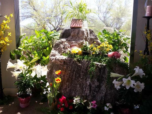 Easter chancel flowers