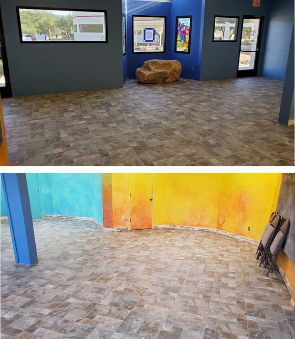 Children's Chapel new flooring & blue paint