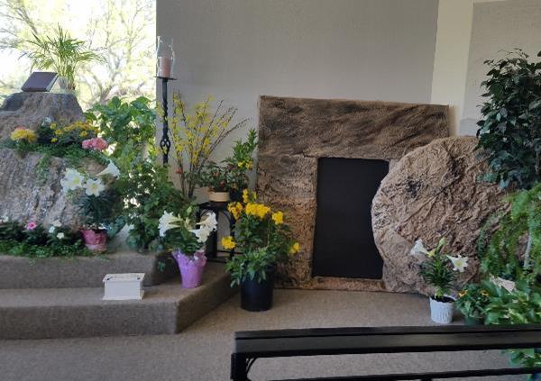 Easter chancel flowers