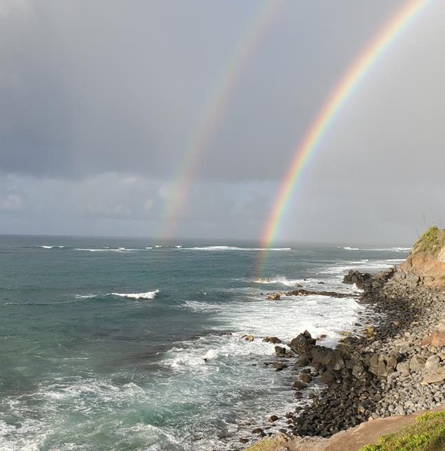 rainbow over the ocean