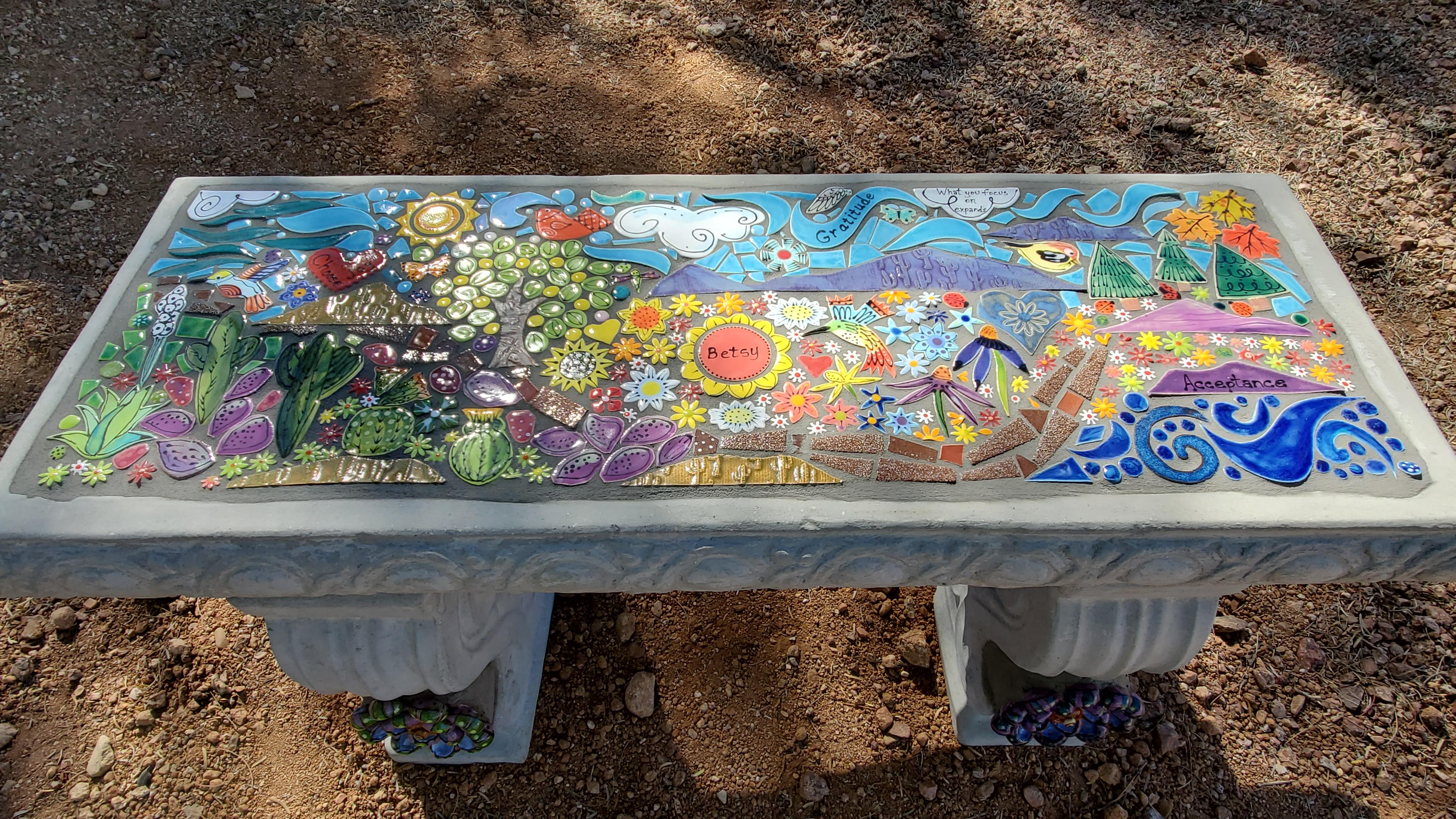 photo of a bench in honor of Betsy