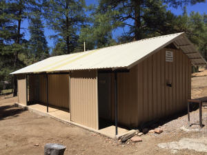 camp showers + flush toilets