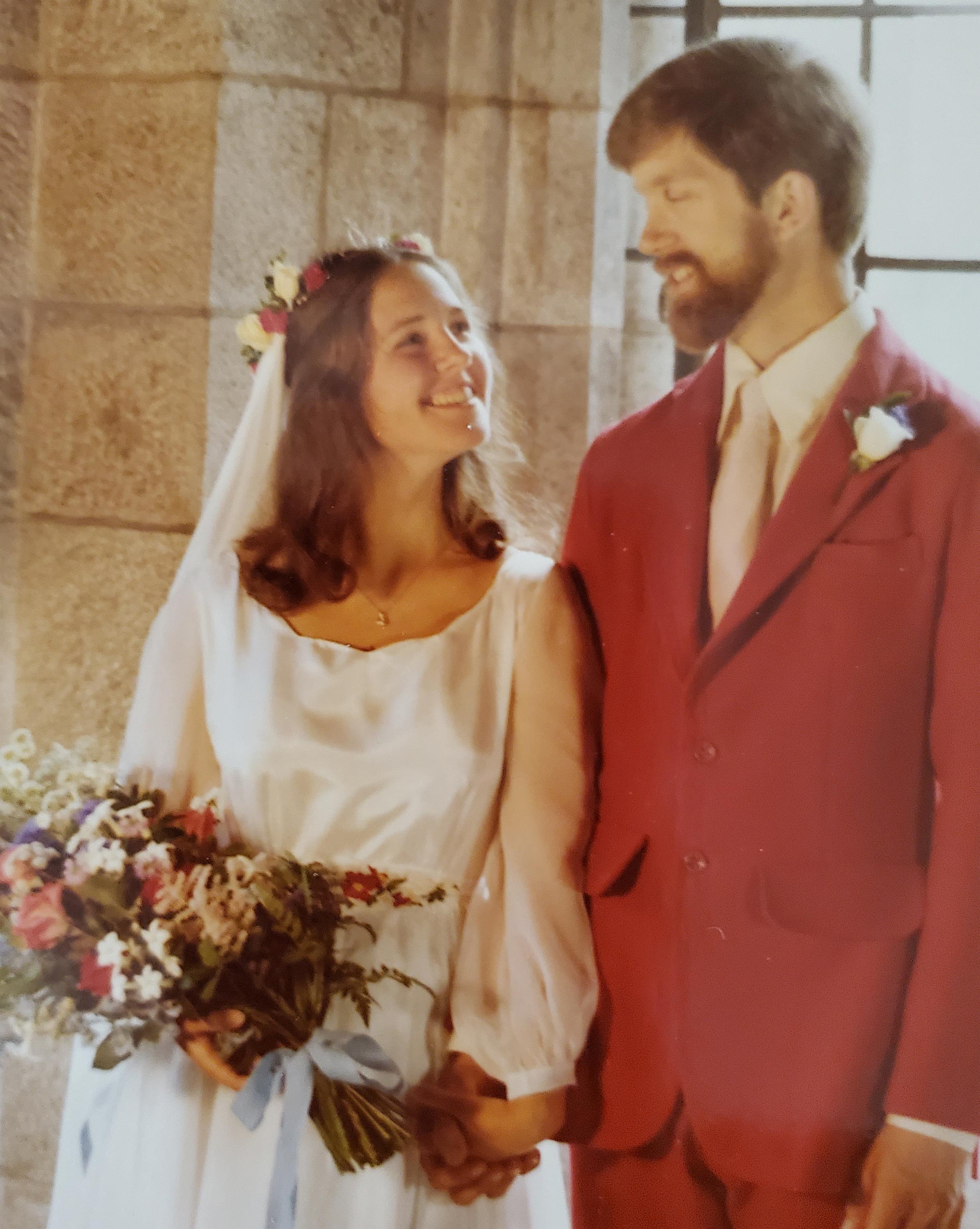 Nathan and Elise - wedding day 1980 Bryn Athyn Cathedral