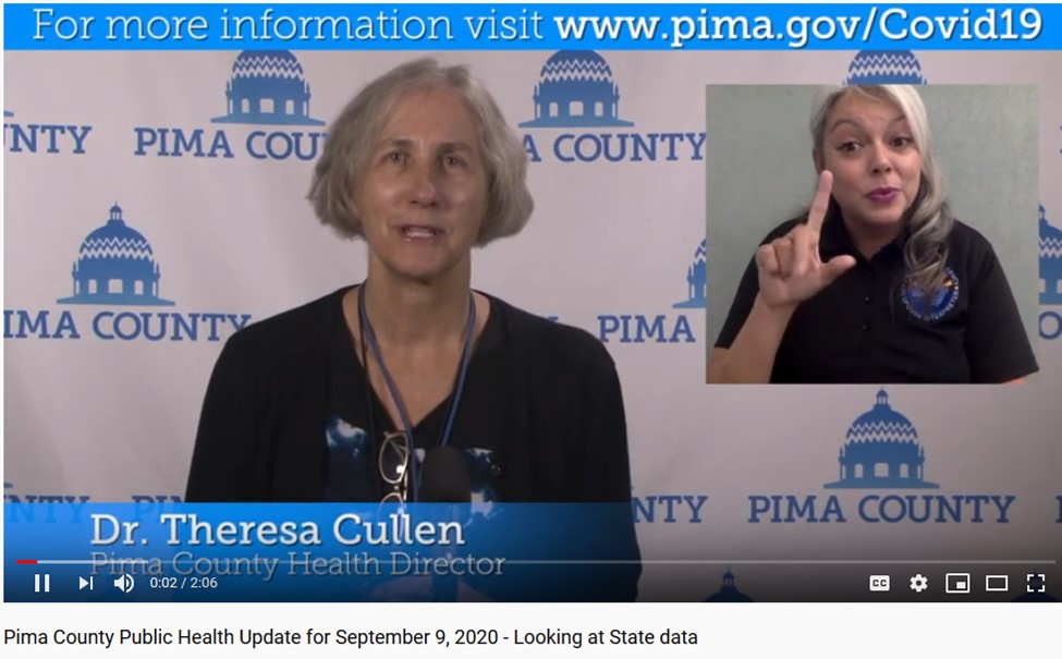 Pima Co Health Update for Sept 9