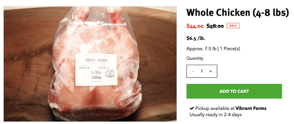 Whole Chickens on sale 