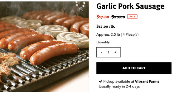 garlic pork sausage on sale 