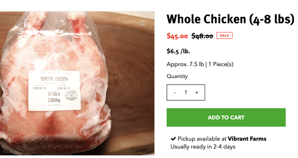 whole chickens on sale 