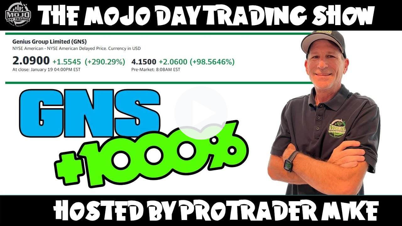 $GNS 1000% Gainer 🎙️ LIVE TRADING STOCKS + FUTURES
