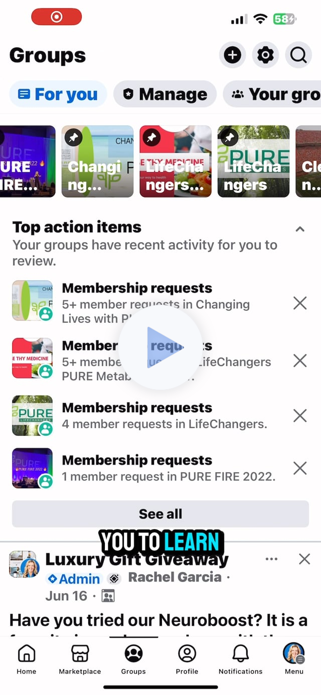 Our Team Facebook pages