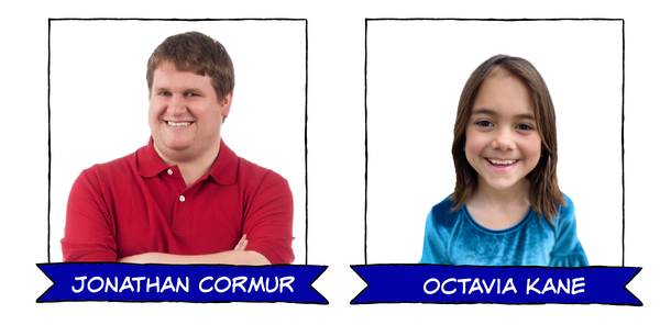 Jonathan Cormur and Octavia Kane in Dorktales Storytime podcast's episode on Lewis Latimer