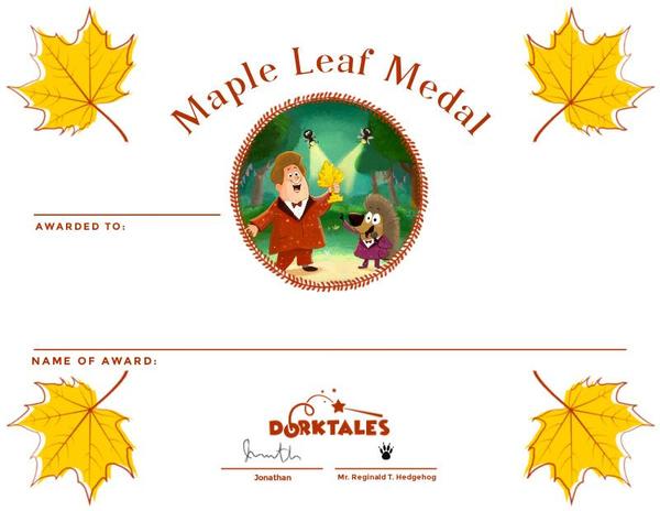 Maple Leaf Medal certificate