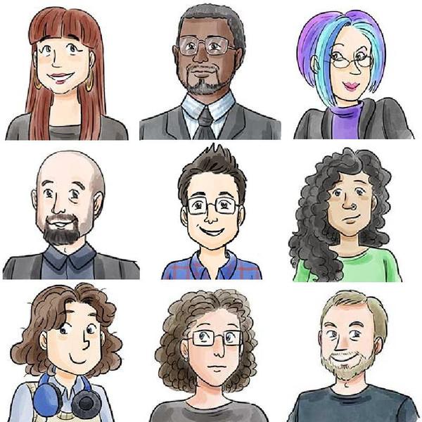 Illustrations of Actually Autistic people featured in Geek Club Books Day in the Life Series