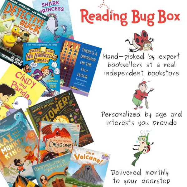 Dorktales Storytime podcast new affiliate partner, the "Reading Bug Box" monthly subscription for kids