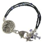 Black & Purple Charmed Bracelet
