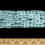 4mm Cube Clear Glass Bead Strands