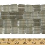 Smoky Quartz Grey 8mm Cube Glass Crystal Strands
