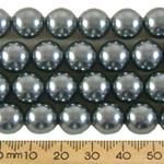 Dark Grey Czech Glass Pearls